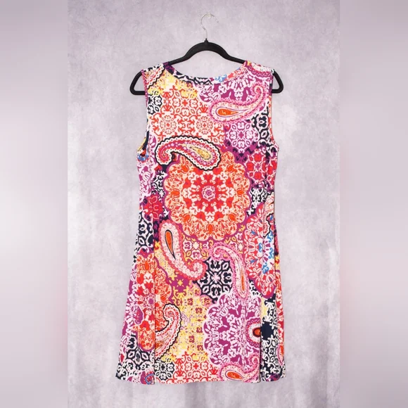 Apt 9 Paisley pull over dress with pockets size Large - Picture 2 of 8